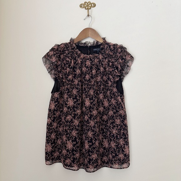 Generation Love Floral Silk Ruffle Blouse Medium